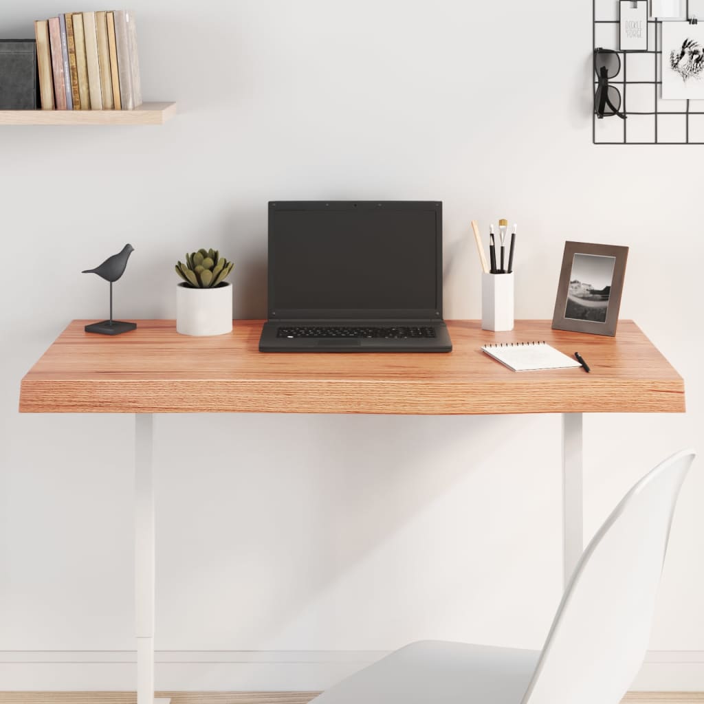 Berkfield Table Top Light Brown 100x40x6 cm Treated Solid Wood Oak