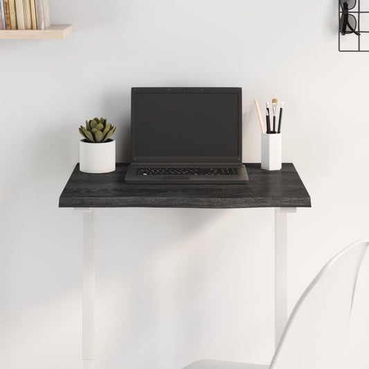 Berkfield Table Top Dark Grey 60x40x2 cm Treated Solid Wood Oak