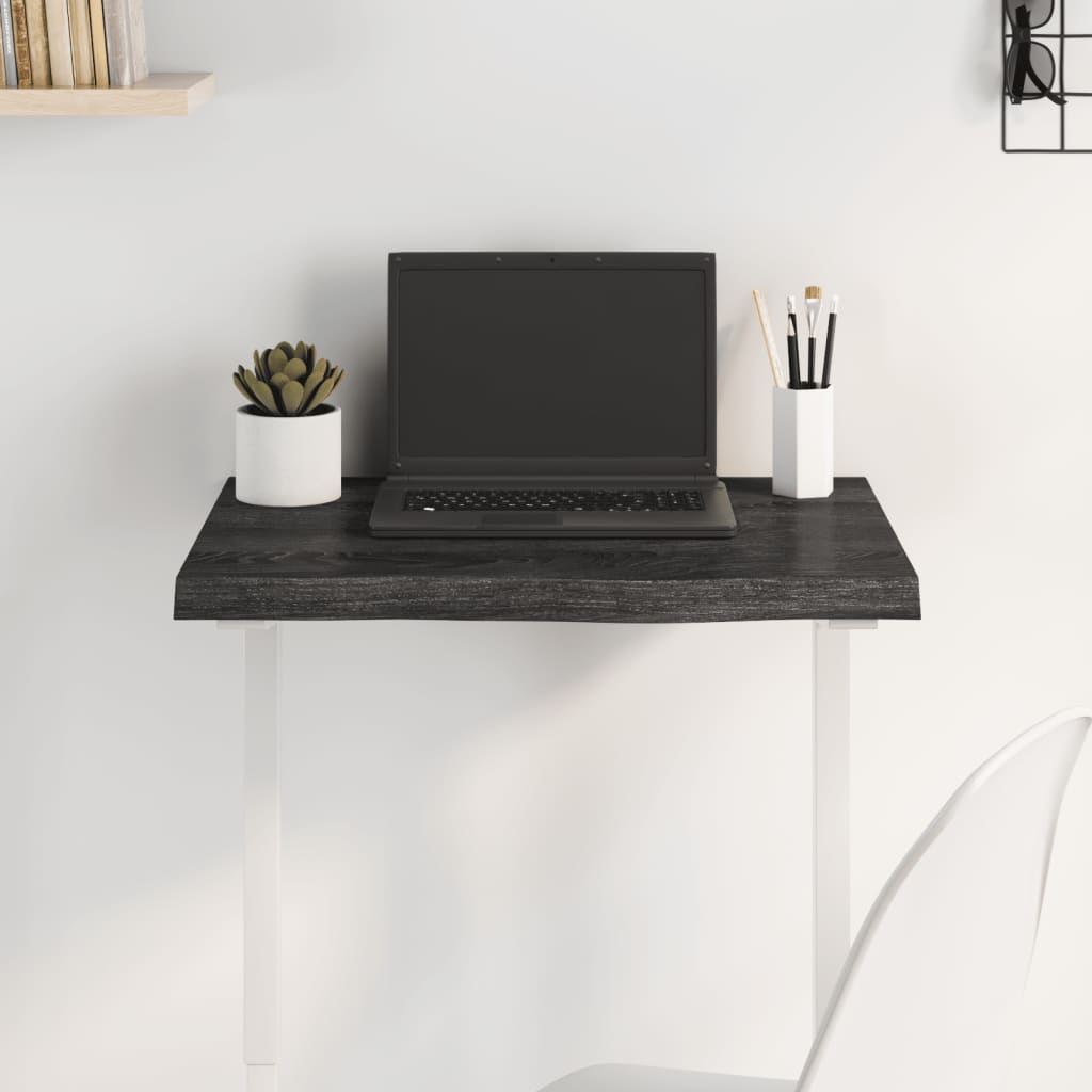 Berkfield Table Top Dark Grey 60x40x4 cm Treated Solid Wood Oak
