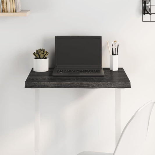 Berkfield Table Top Dark Grey 60x50x4 cm Treated Solid Wood Oak