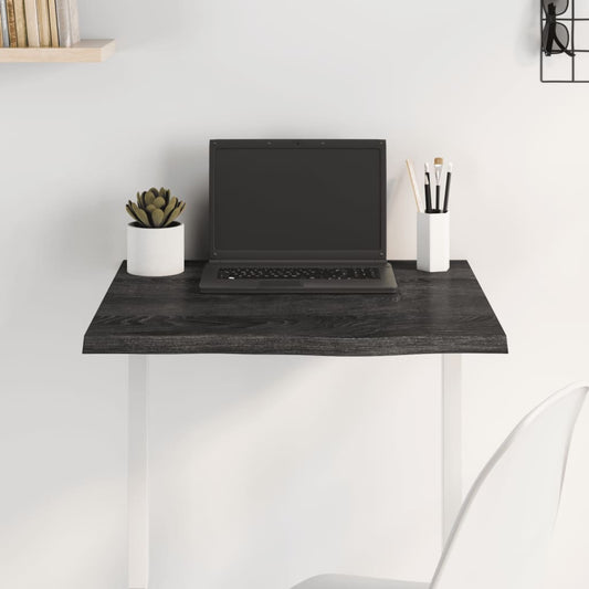 Berkfield Table Top Dark Grey 60x60x2 cm Treated Solid Wood Oak
