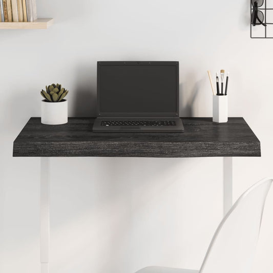 Berkfield Table Top Dark Grey 80x40x6 cm Treated Solid Wood Oak