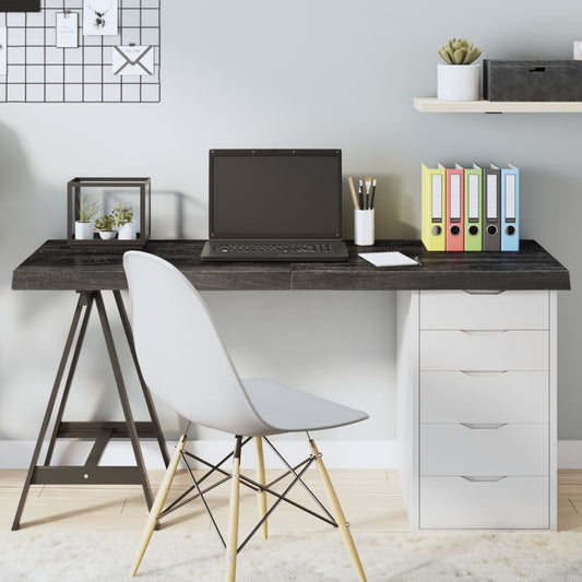 Berkfield Table Top Dark Grey 140x50x6 cm Treated Solid Wood Oak