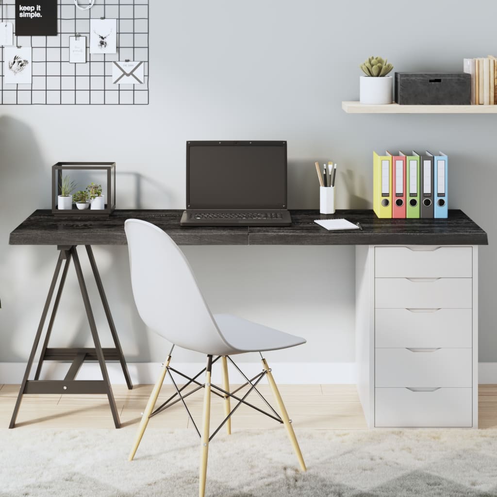 Berkfield Table Top Dark Grey 160x40x4 cm Treated Solid Wood Oak