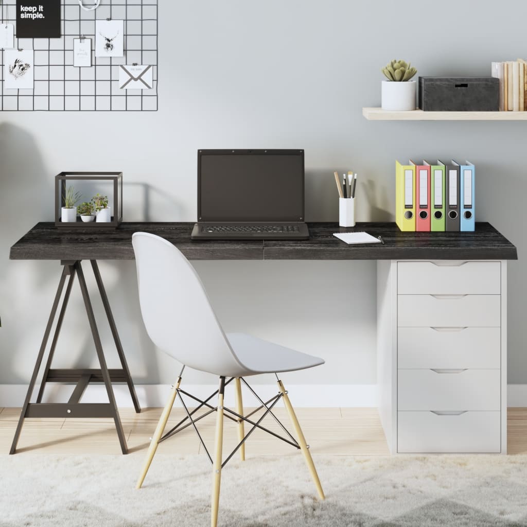 Berkfield Table Top Dark Grey 160x50x4 cm Treated Solid Wood Oak