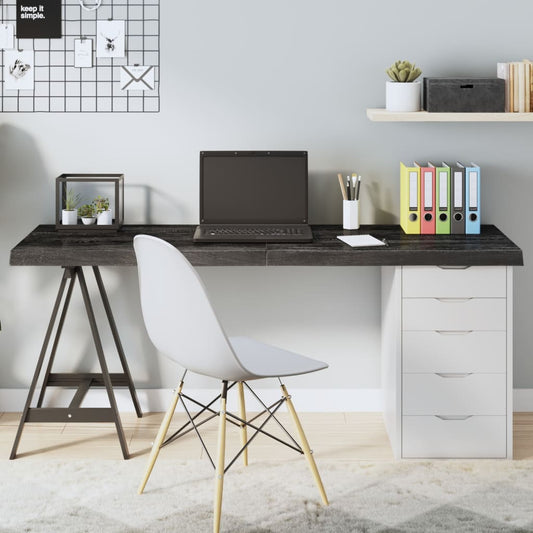 Berkfield Table Top Dark Grey 160x60x6 cm Treated Solid Wood Oak