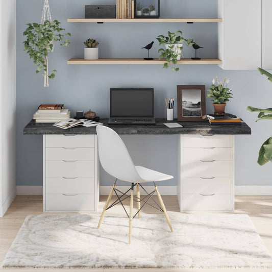Berkfield Table Top Dark Grey 180x40x6 cm Treated Solid Wood Oak