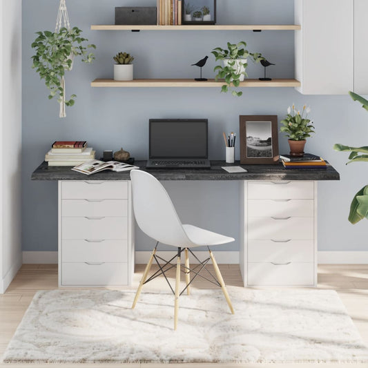 Berkfield Table Top Dark Grey 180x50x4 cm Treated Solid Wood Oak