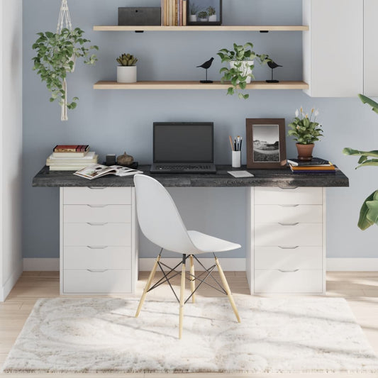 Berkfield Table Top Dark Grey 180x50x6 cm Treated Solid Wood Oak