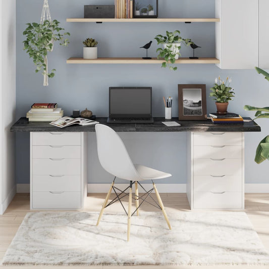 Berkfield Table Top Dark Grey 200x40x4 cm Treated Solid Wood Oak