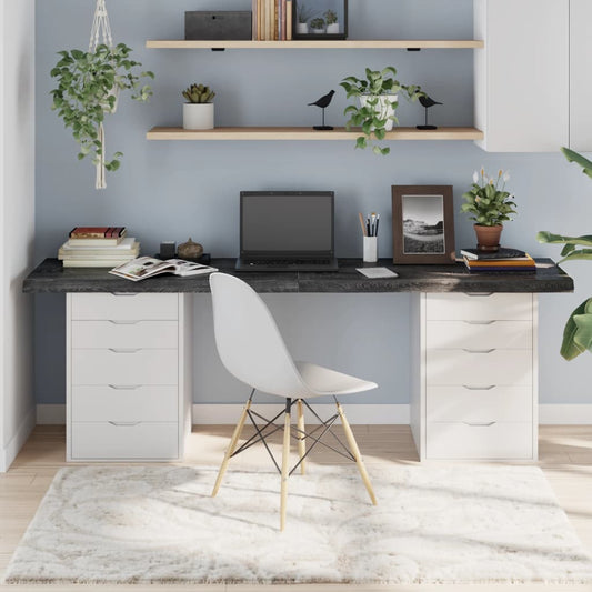 Berkfield Table Top Dark Grey 200x50x6 cm Treated Solid Wood Oak