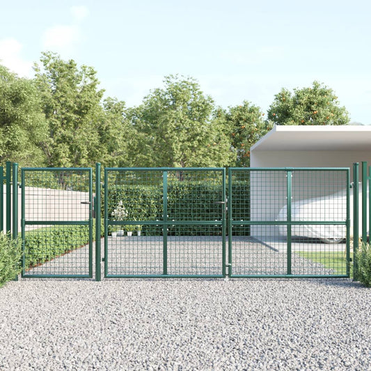 Berkfield Mesh Garden Gate Green 400x175 cm Galvanised Steel