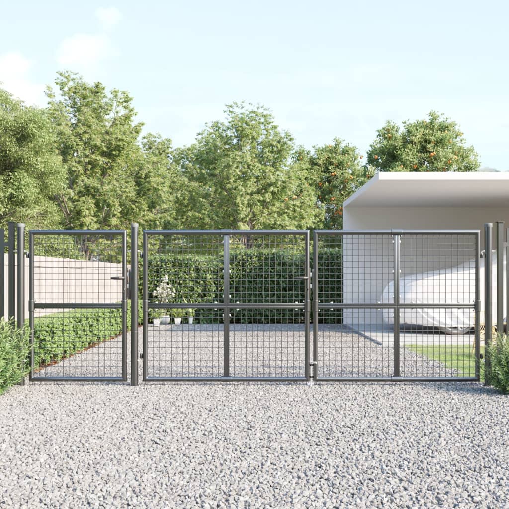 Berkfield Mesh Garden Gate Anthracite 400x175 cm Galvanised Steel