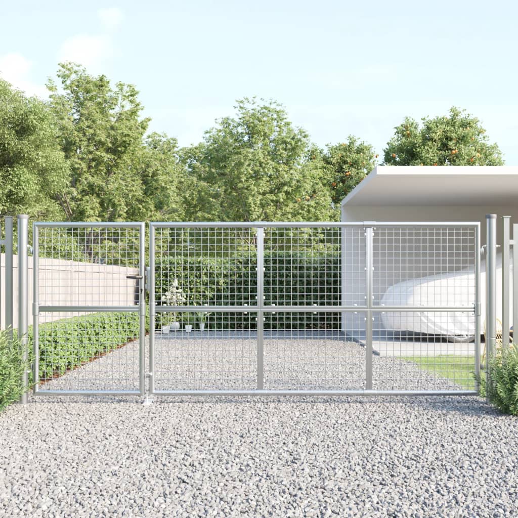 Berkfield Mesh Garden Gate Silver 350x175 cm Galvanised Steel