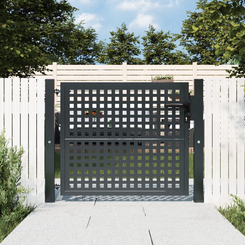 Berkfield Garden Gate Anthracite 105x125 cm Steel