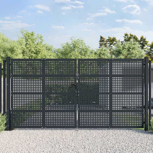 Berkfield Garden Gate Anthracite 400x225 cm Steel