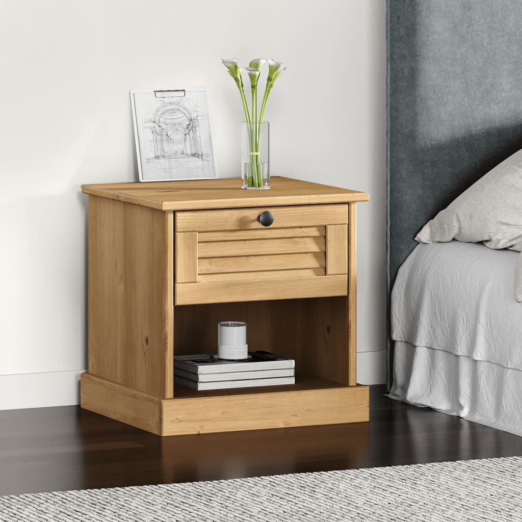 Berkfield Bedside Cabinet VIGO 42x35x40 cm Solid Wood Pine