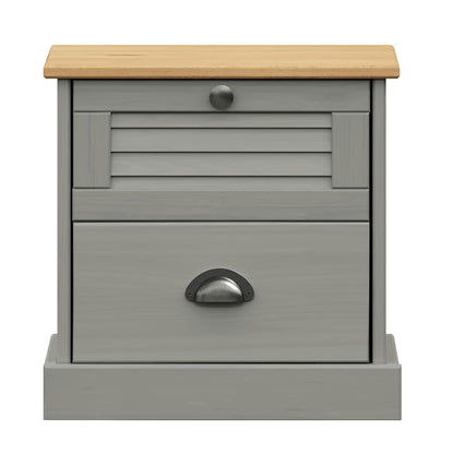Berkfield Bedside Cabinet VIGO Grey 42x35x40 cm Solid Wood Pine
