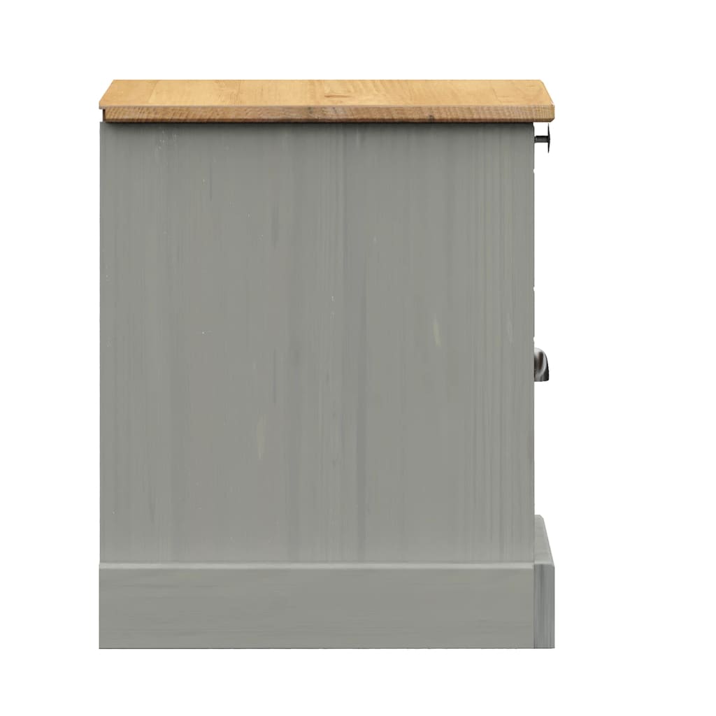 Berkfield Bedside Cabinet VIGO Grey 42x35x40 cm Solid Wood Pine