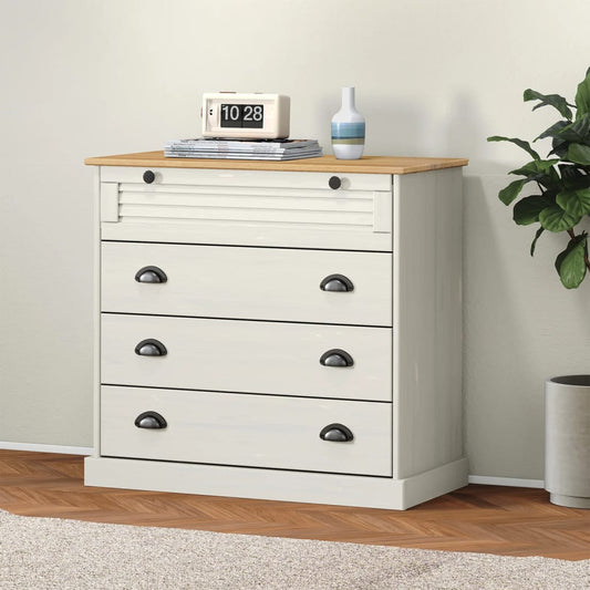 Berkfield Chest of Drawers VIGO White 80x40x76 cm Solid Wood Pine