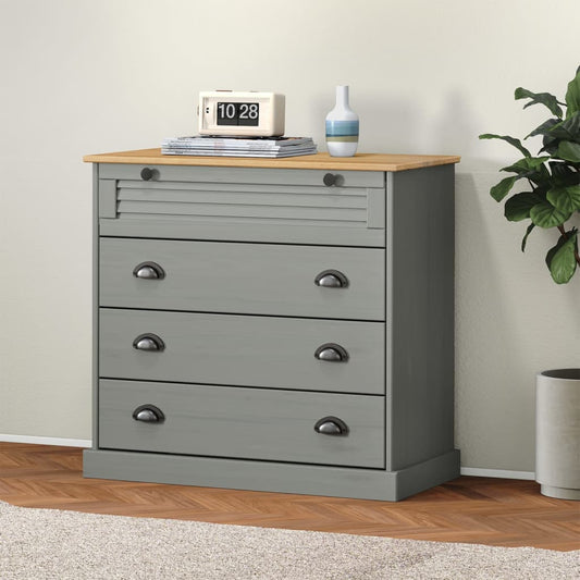Berkfield Chest of Drawers VIGO Grey 80x40x76 cm Solid Wood Pine