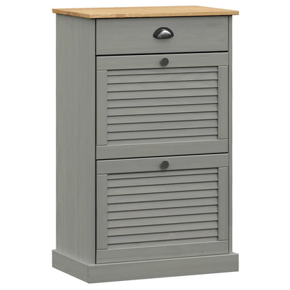 Berkfield Shoe Cabinet VIGO 60x35x96 cm Grey Solid Wood Pine