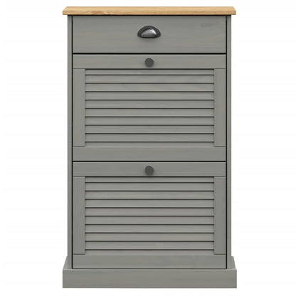 Berkfield Shoe Cabinet VIGO 60x35x96 cm Grey Solid Wood Pine