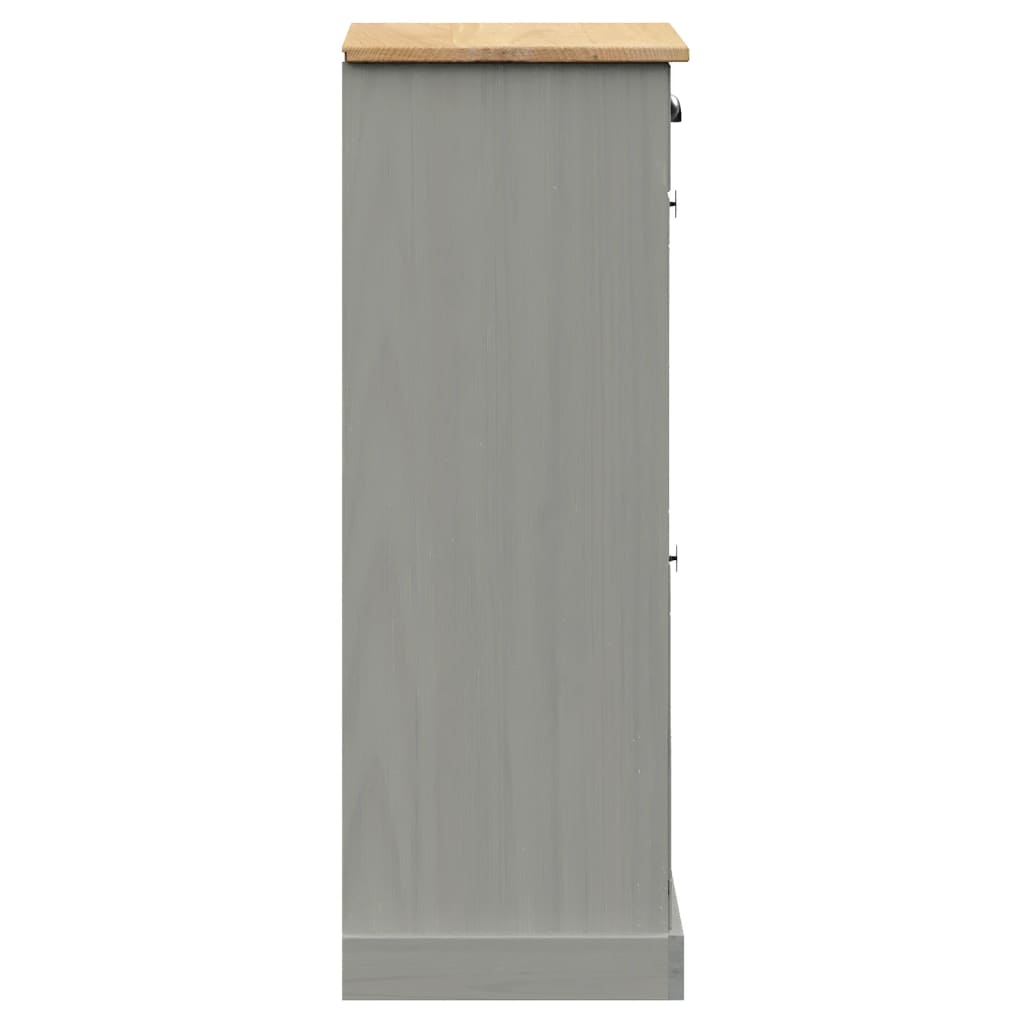 Berkfield Shoe Cabinet VIGO 60x35x96 cm Grey Solid Wood Pine