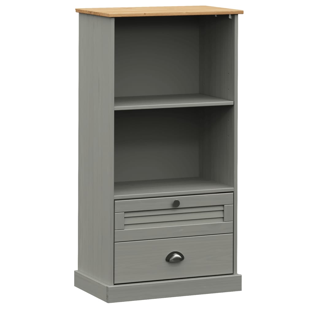 Berkfield Bookcase VIGO Grey 60x35x114.5 cm Solid Wood Pine