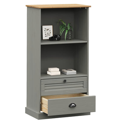 Berkfield Bookcase VIGO Grey 60x35x114.5 cm Solid Wood Pine