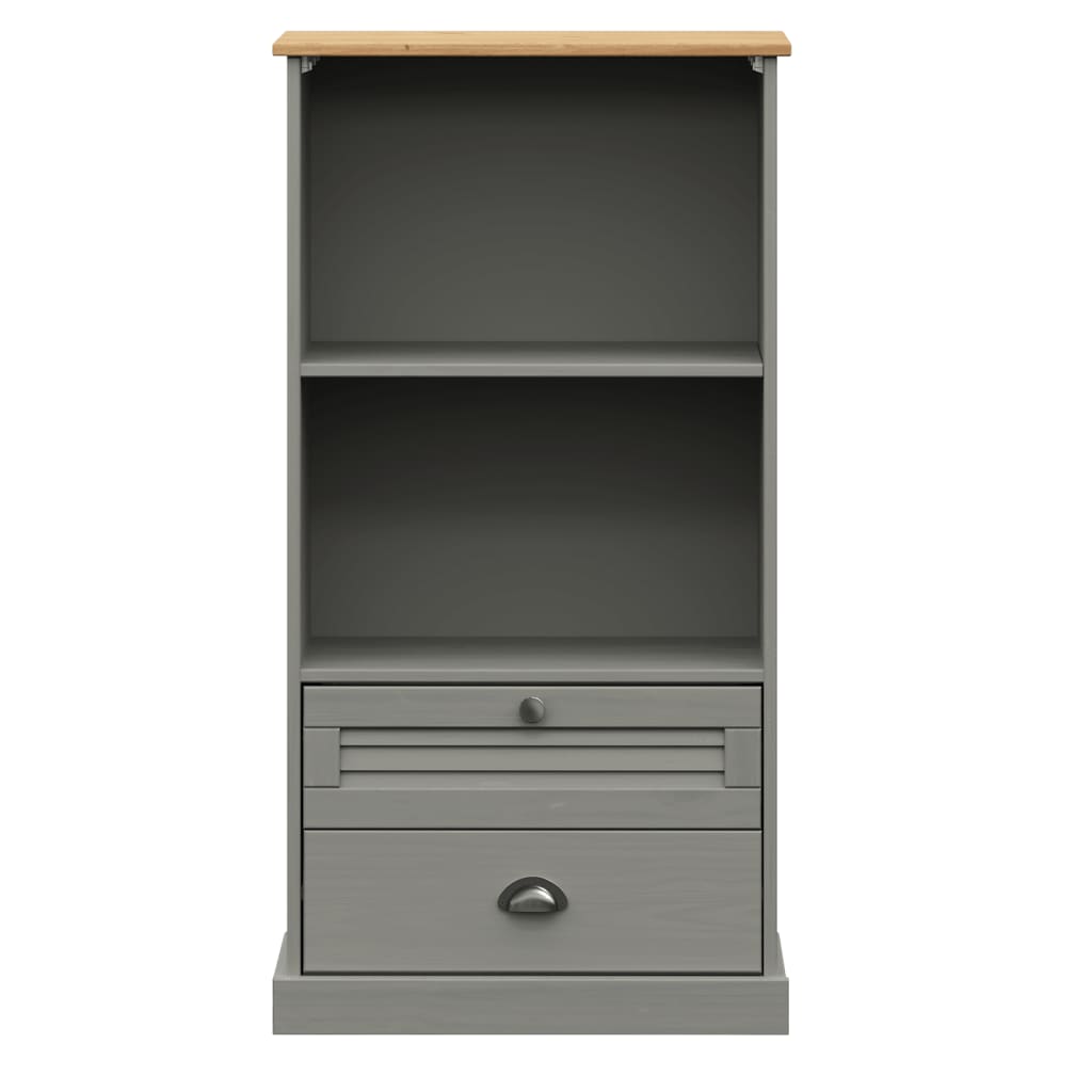 Berkfield Bookcase VIGO Grey 60x35x114.5 cm Solid Wood Pine