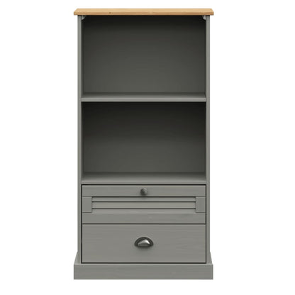 Berkfield Bookcase VIGO Grey 60x35x114.5 cm Solid Wood Pine