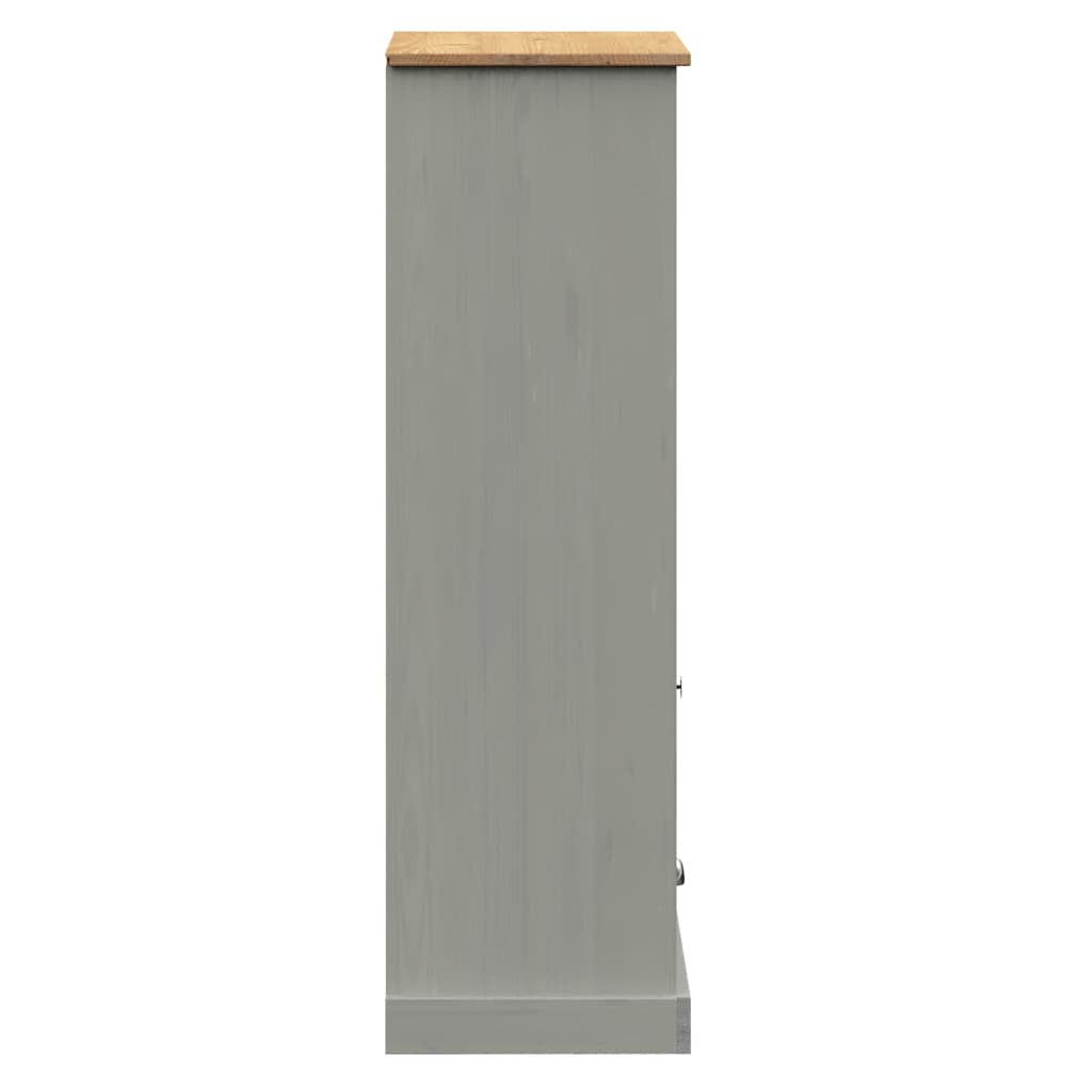 Berkfield Bookcase VIGO Grey 60x35x114.5 cm Solid Wood Pine