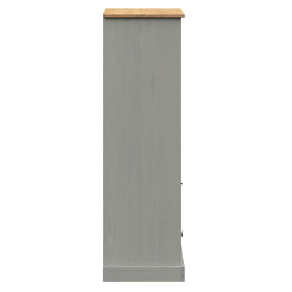 Berkfield Bookcase VIGO Grey 60x35x114.5 cm Solid Wood Pine