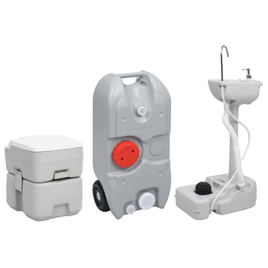 Berkfield Portable Camping Toilet and Handwash Stand Set with Water Tank