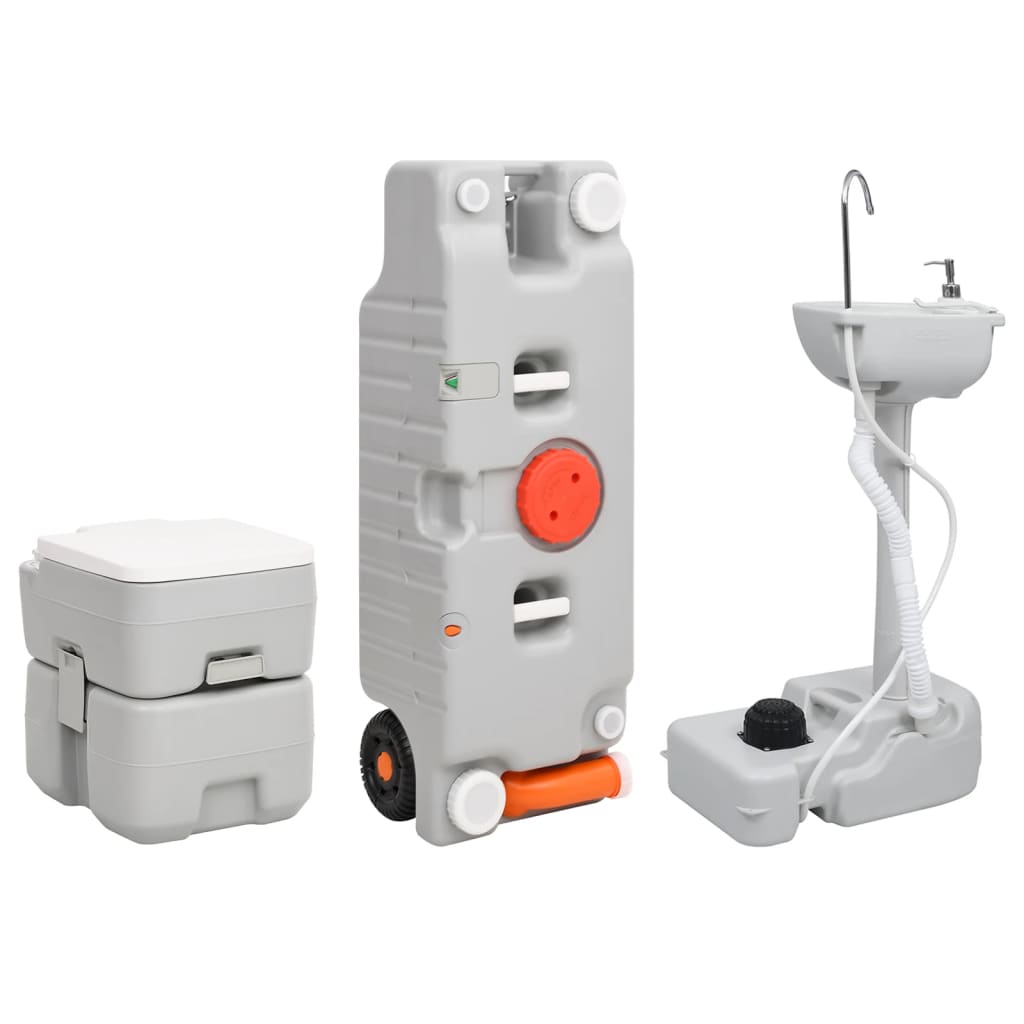 Berkfield Portable Camping Toilet and Handwash Stand Set with Water Tank