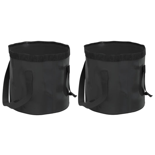 Berkfield Folding Buckets 2 pcs Black 20 L PVC