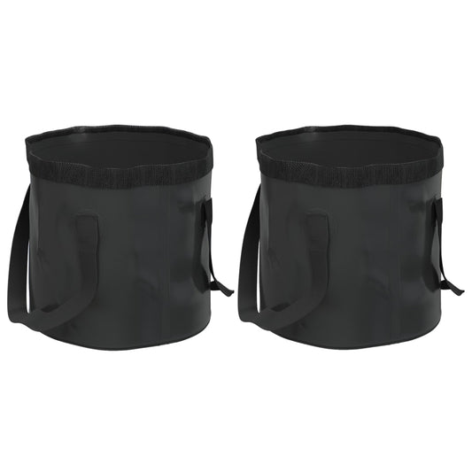 Berkfield Folding Buckets 2 pcs Black 30 L PVC