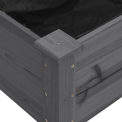 Berkfield Wheeled Planter with Liner Grey 118x59x80 cm Solid Wood Fir