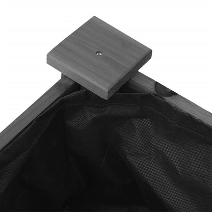 Berkfield Wheeled Planter with Liner Grey 118x59x80 cm Solid Wood Fir