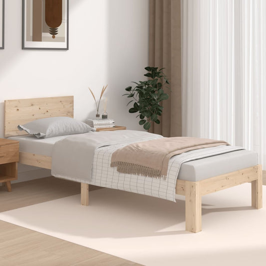 Berkfield Bed Frame 75x190 cm Small Single Solid Wood Pine
