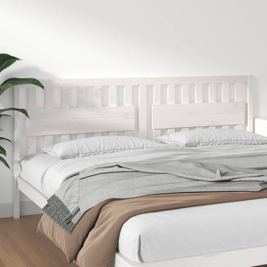 Berkfield Headboard White 205.5x4x100 cm Solid Wood Pine