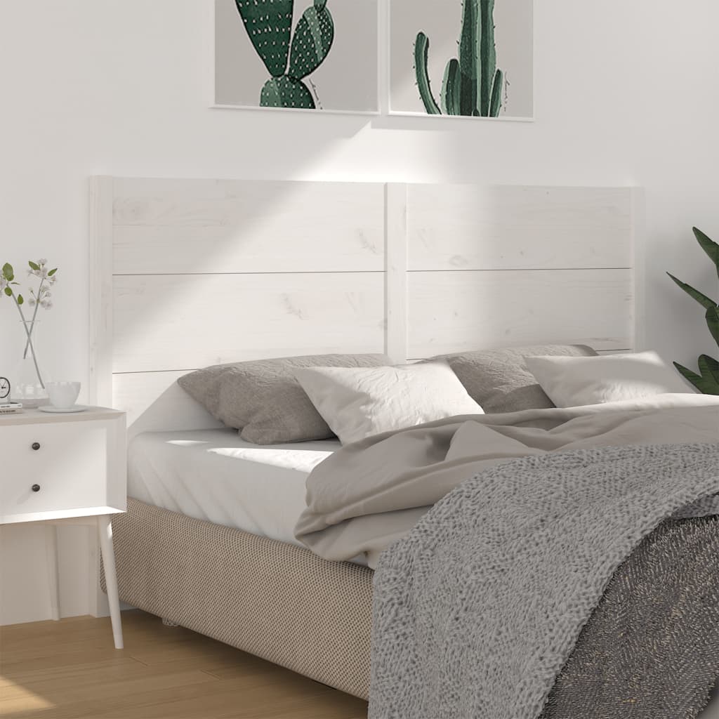 Berkfield Headboard White 206x4x100 cm Solid Wood Pine