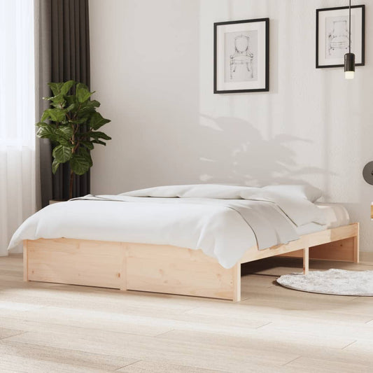 Berkfield Bed Frame 140x190 cm Solid Wood Pine