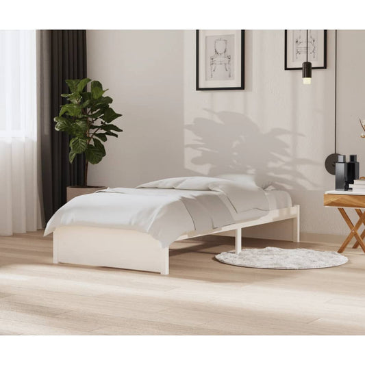 Berkfield Bed Frame White 90x200 cm Solid Wood Pine