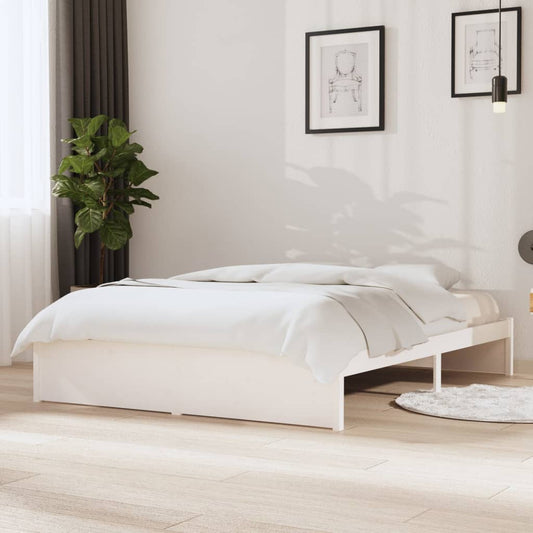 Berkfield Bed Frame White 140x200 cm Solid Wood Pine