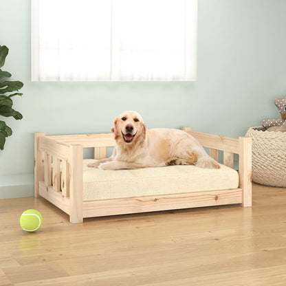 Berkfield Dog Bed 75.5x55.5x28 cm Solid Wood Pine