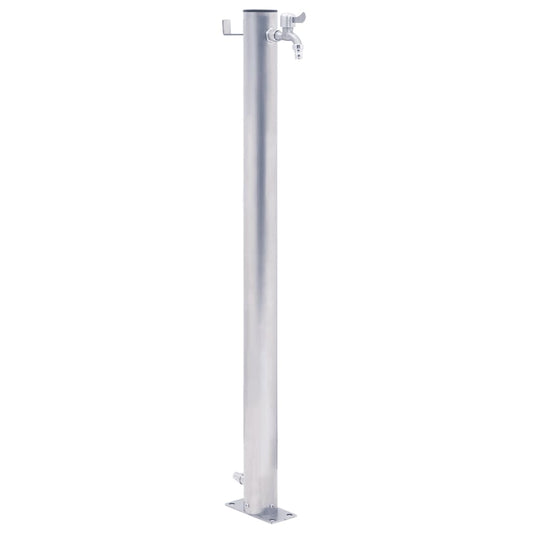 Berkfield Garden Water Column 100 cm Stainless Steel Round
