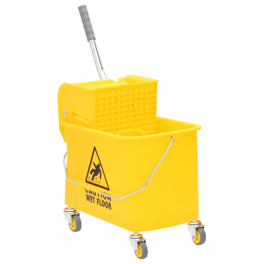 Berkfield Mop Bucket with Wringer and Wheels Yellow 20 L Polypropylene