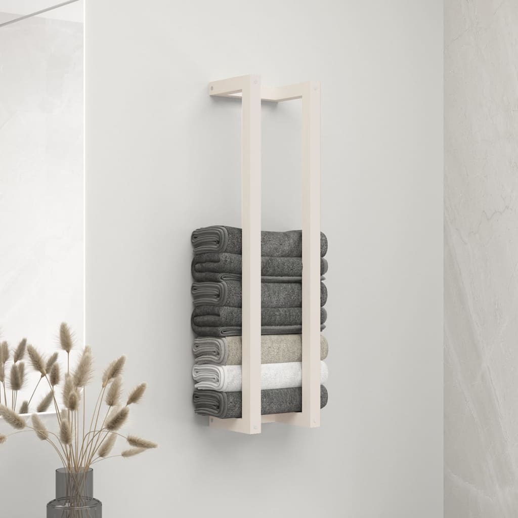 Berkfield Towel Rack White 23x18x90 cm Solid Wood Pine
